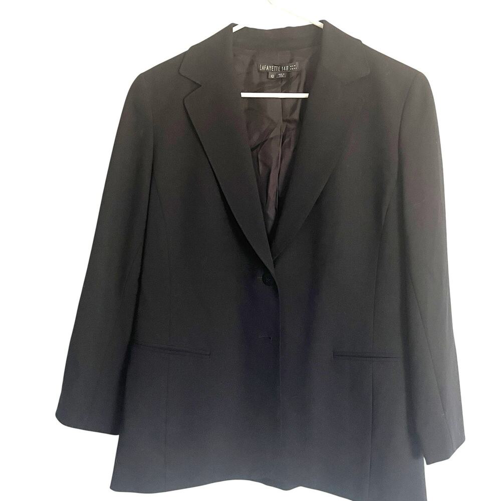 Lafayette 148 Wool Blazer Jacket Women Size 10 Career Classic Chic Librarian
